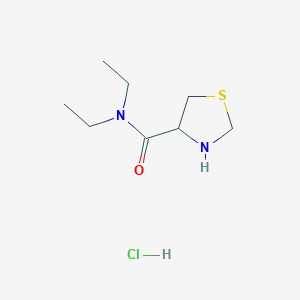 molecular formula C8H17ClN2OS B1421419 N,N-diethyl-1,3-thiazolidine-4-carboxamide hydrochloride CAS No. 1251924-32-9