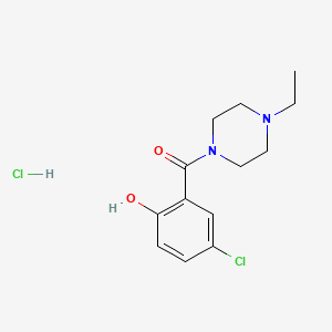 molecular formula C13H18Cl2N2O2 B1421442 4-Chloro-2-[(4-ethylpiperazin-1-yl)carbonyl]phenol hydrochloride CAS No. 1235438-79-5