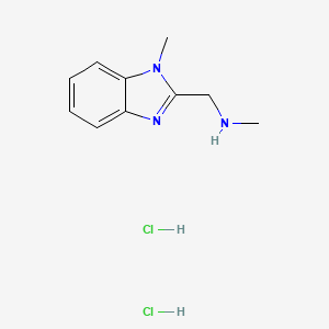 molecular formula C10H15Cl2N3 B1421444 N-methyl-1-(1-methyl-1H-benzo[d]imidazol-2-yl)methanamine dihydrochloride CAS No. 102880-53-5