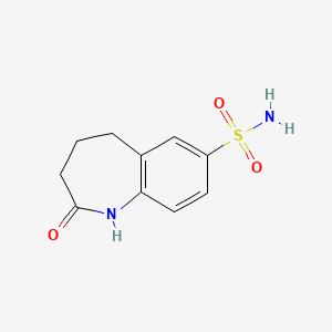 molecular formula C10H12N2O3S B1421455 2-oxo-2,3,4,5-tetrahydro-1H-1-benzazepine-7-sulfonamide CAS No. 1340487-11-7