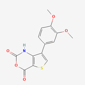 molecular formula C14H11NO5S B14214554 7-(3,4-Dimethoxyphenyl)-2H-thieno[3,2-d][1,3]oxazine-2,4(1H)-dione CAS No. 539821-22-2