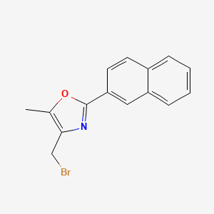 molecular formula C15H12BrNO B14214601 Oxazole, 4-(bromomethyl)-5-methyl-2-(2-naphthalenyl)- CAS No. 832076-83-2