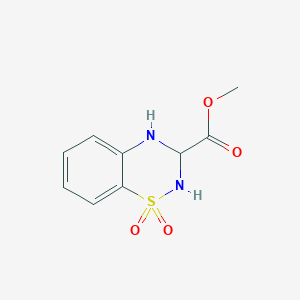 molecular formula C9H10N2O4S B1421461 methyl 1,1-dioxo-3,4-dihydro-2H-1,2,4-benzothiadiazine-3-carboxylate CAS No. 1251923-55-3