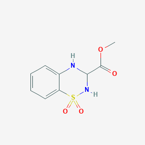 molecular formula C9H10N2O4S B1421461 methyl 1,1-dioxo-3,4-dihydro-2H-1$l^{6},2,4-benzothiadiazine-3-carboxylate CAS No. 1251923-55-3