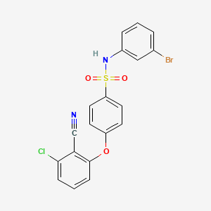 molecular formula C19H12BrClN2O3S B14214651 N-(3-Bromophenyl)-4-(3-chloro-2-cyanophenoxy)benzene-1-sulfonamide CAS No. 823781-47-1