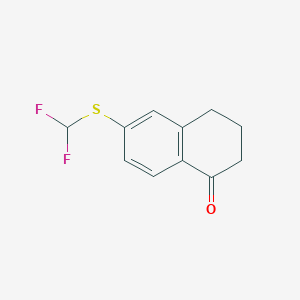 molecular formula C11H10F2OS B1421467 6-[(Difluoromethyl)sulfanyl]-1,2,3,4-tetrahydronaphthalen-1-one CAS No. 1240528-46-4