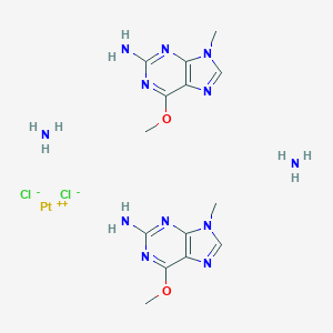 molecular formula C14H24Cl2N12O2Pt B142147 (SP-4-2)-Diamminebis(6-methoxy-9-methyl-9H-purin-2-amine-N7)platinum(2+) dichloride CAS No. 138180-67-3