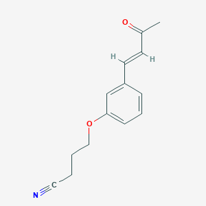 molecular formula C14H15NO2 B1421472 4-[3-(3-Oxobut-1-en-1-yl)phenoxy]butanenitrile CAS No. 1240562-50-8