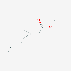 molecular formula C10H18O2 B14214754 Cyclopropaneacetic acid, 2-propyl-, ethyl ester CAS No. 827574-02-7
