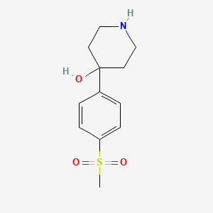 molecular formula C12H17NO3S B1421476 4-(4-(Methylsulfonyl)phenyl)piperidin-4-ol CAS No. 1086392-68-8