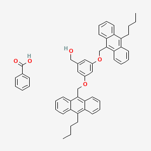 molecular formula C52H50O5 B14214764 Benzoic acid;[3,5-bis[(10-butylanthracen-9-yl)methoxy]phenyl]methanol CAS No. 823788-29-0