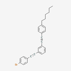 molecular formula C28H25Br B14214771 1-[(4-Bromophenyl)ethynyl]-3-[(4-hexylphenyl)ethynyl]benzene CAS No. 832744-35-1