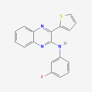molecular formula C18H12FN3S B14214779 N-(3-Fluorophenyl)-3-(thiophen-2-yl)quinoxalin-2-amine CAS No. 832081-70-6