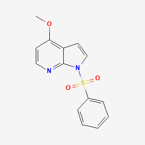 molecular formula C14H12N2O3S B1421481 1H-吡咯并[2,3-B]吡啶，4-甲氧基-1-(苯磺酰基)- CAS No. 916574-87-3