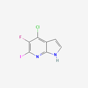 molecular formula C7H3ClFIN2 B1421484 4-Chloro-5-fluoro-6-iodo-1H-pyrrolo[2,3-b]pyridine CAS No. 1228665-91-5