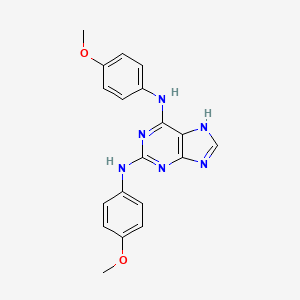 molecular formula C19H18N6O2 B14214845 N~2~,N~6~-Bis(4-methoxyphenyl)-7H-purine-2,6-diamine CAS No. 791584-51-5