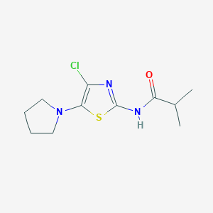 molecular formula C11H16ClN3OS B14214856 N-[4-Chloro-5-(pyrrolidin-1-yl)-1,3-thiazol-2-yl]-2-methylpropanamide CAS No. 828921-06-8