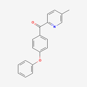 molecular formula C19H15NO2 B1421487 5-甲基-2-(4-苯氧基苯甲酰)吡啶 CAS No. 1187166-57-9