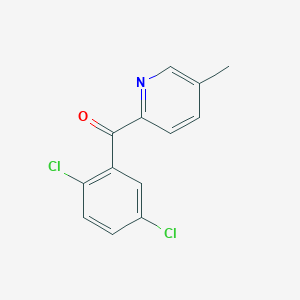 molecular formula C13H9Cl2NO B1421488 2-(2,5-二氯苯甲酰)-5-甲基吡啶 CAS No. 1187163-58-1