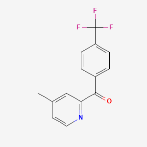 molecular formula C14H10F3NO B1421489 4-Methyl-2-(4-trifluoromethylbenzoyl)pyridine CAS No. 1187165-26-9