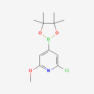 molecular formula C12H17BClNO3 B1421492 2-Chloro-6-methoxy-4-(4,4,5,5-tetramethyl-1,3,2-dioxaborolan-2-yl)pyridine CAS No. 697739-24-5