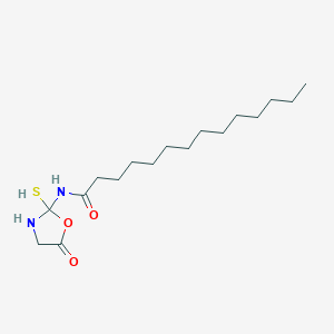 molecular formula C17H32N2O3S B14214986 N-(5-Oxo-2-sulfanyl-1,3-oxazolidin-2-YL)tetradecanamide CAS No. 805323-84-6