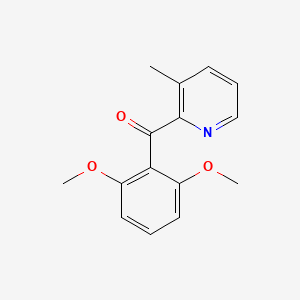 molecular formula C15H15NO3 B1421502 2-(2,6-Dimethoxybenzoyl)-3-methylpyridine CAS No. 1187166-13-7