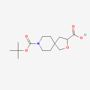 molecular formula C14H23NO5 B1421503 8-(Tert-butoxycarbonyl)-2-oxa-8-azaspiro[4.5]decane-3-carboxylic acid CAS No. 1160246-86-5