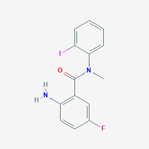 molecular formula C14H12FIN2O B14215058 Benzamide, 2-amino-5-fluoro-N-(2-iodophenyl)-N-methyl- CAS No. 826991-77-9