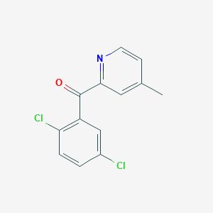 molecular formula C13H9Cl2NO B1421509 2-(2,5-二氯苯甲酰基)-4-甲基吡啶 CAS No. 1187164-01-7