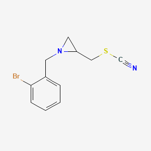 molecular formula C11H11BrN2S B14215122 Thiocyanic acid, [1-[(2-bromophenyl)methyl]-2-aziridinyl]methyl ester CAS No. 832724-81-9