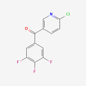 molecular formula C12H5ClF3NO B1421513 2-Chloro-5-(3,4,5-trifluorobenzoyl)pyridine CAS No. 1187165-43-0