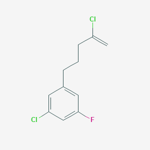 molecular formula C11H11Cl2F B1421515 2-Chloro-5-(3-chloro-5-fluorophenyl)-1-pentene CAS No. 1143461-49-7