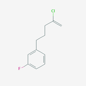 molecular formula C11H12ClF B1421516 2-氯-5-(3-氟苯基)-1-戊烯 CAS No. 1143461-55-5