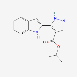molecular formula C15H15N3O2 B14215165 Propan-2-yl 3-(2H-indol-2-ylidene)-2,3-dihydro-1H-pyrazole-4-carboxylate CAS No. 827318-46-7