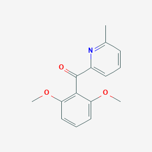 molecular formula C15H15NO3 B1421519 2-(2,6-Dimethoxybenzoyl)-6-methylpyridine CAS No. 1187170-61-1
