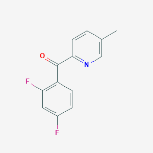 molecular formula C13H9F2NO B1421520 2-(2,4-Difluorobenzoyl)-5-methylpyridine CAS No. 1187170-63-3