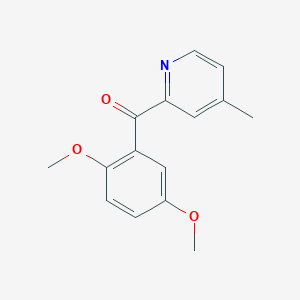 molecular formula C15H15NO3 B1421521 2-(2,5-Dimethoxybenzoyl)-4-methylpyridine CAS No. 1187164-11-9