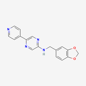 molecular formula C17H14N4O2 B14215355 Pyrazinamine, N-(1,3-benzodioxol-5-ylmethyl)-5-(4-pyridinyl)- CAS No. 821783-90-8