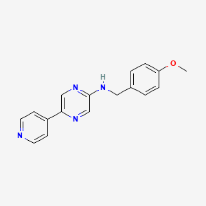 molecular formula C17H16N4O B14215376 Pyrazinamine, N-[(4-methoxyphenyl)methyl]-5-(4-pyridinyl)- CAS No. 821783-91-9