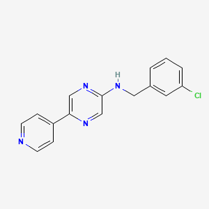 molecular formula C16H13ClN4 B14215378 Pyrazinamine, N-[(3-chlorophenyl)methyl]-5-(4-pyridinyl)- CAS No. 821784-02-5