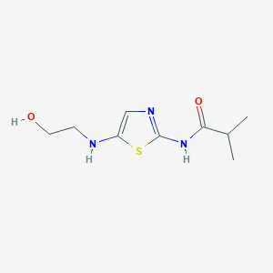molecular formula C9H15N3O2S B14215397 N-{5-[(2-Hydroxyethyl)amino]-1,3-thiazol-2-yl}-2-methylpropanamide CAS No. 828920-59-8