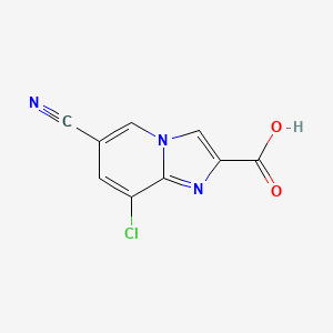 molecular formula C9H4ClN3O2 B1421541 8-Chloro-6-cyanoimidazo[1,2-a]pyridine-2-carboxylic acid CAS No. 1221792-13-7