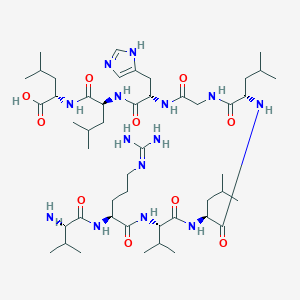 molecular formula C48H86N14O10 B14215454 L-Valyl-N~5~-(diaminomethylidene)-L-ornithyl-L-valyl-L-leucyl-L-leucylglycyl-L-histidyl-L-leucyl-L-leucine CAS No. 646513-96-4