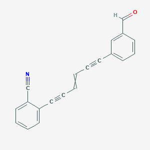 molecular formula C20H11NO B14215464 2-[6-(3-Formylphenyl)hex-3-ene-1,5-diyn-1-yl]benzonitrile CAS No. 823227-19-6