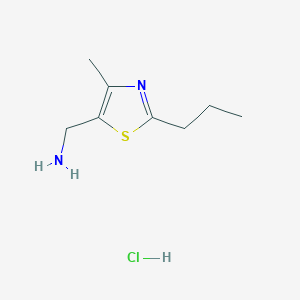 molecular formula C8H15ClN2S B1421550 (4-Methyl-2-propylthiazol-5-yl)methanamine hydrochloride CAS No. 1255717-41-9