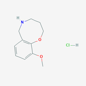 molecular formula C11H16ClNO2 B1421553 10-methoxy-3,4,5,6-tetrahydro-2H-1,5-benzoxazocine hydrochloride CAS No. 1188263-98-0