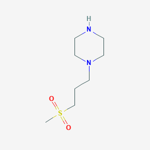 molecular formula C8H18N2O2S B1421560 1-(3-(Methylsulfonyl)propyl)piperazine CAS No. 910572-80-4
