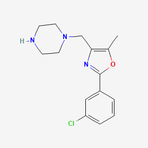 molecular formula C15H18ClN3O B1421569 2-(3-Chlorophenyl)-5-methyl-4-(piperazin-1-ylmethyl)oxazole CAS No. 1030135-90-0
