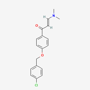 molecular formula C18H18ClNO2 B1421570 (2E)-1-{4-[(4-chlorobenzyl)oxy]phenyl}-3-(dimethylamino)prop-2-en-1-one CAS No. 1306753-64-9